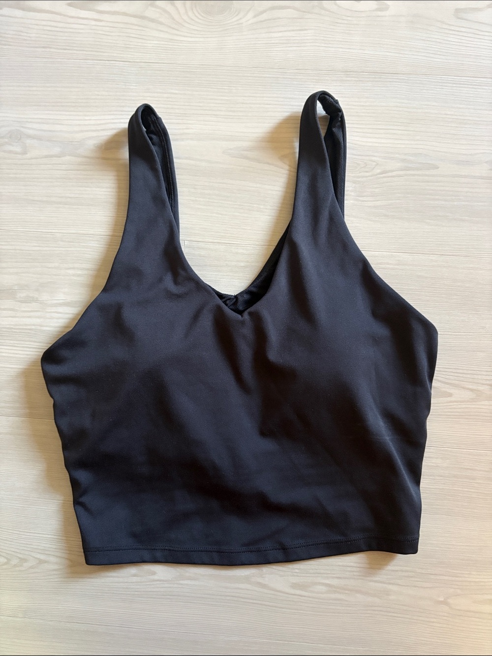 Black Women's V-Neck Crop Tank Top